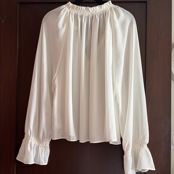 Madewell shear long sleeve top. Gathered at the wrist and neck. NWT - Picture 4 of 5